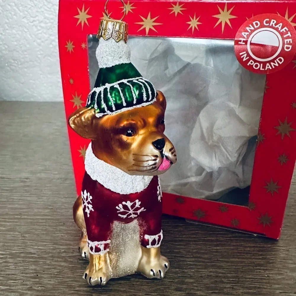 Boxer Dog Polish Handmade Christmas Holiday Ornament